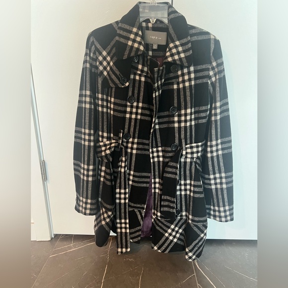 Plaid Wool Coat - Picture 2 of 4